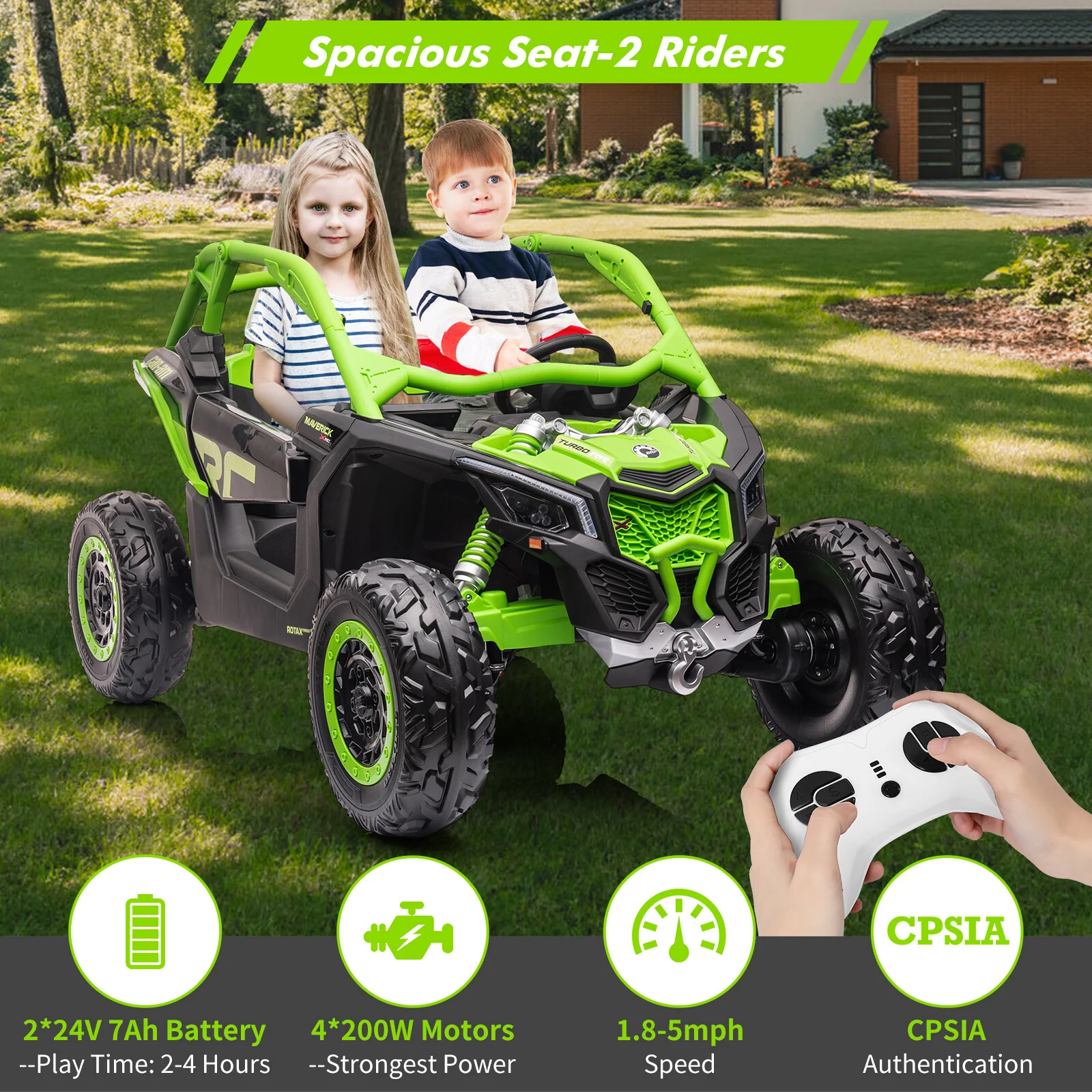 2-Seater Electric Off-Road UTV Ride-On Car for Kids with 4WD and Remote Control - Image 22