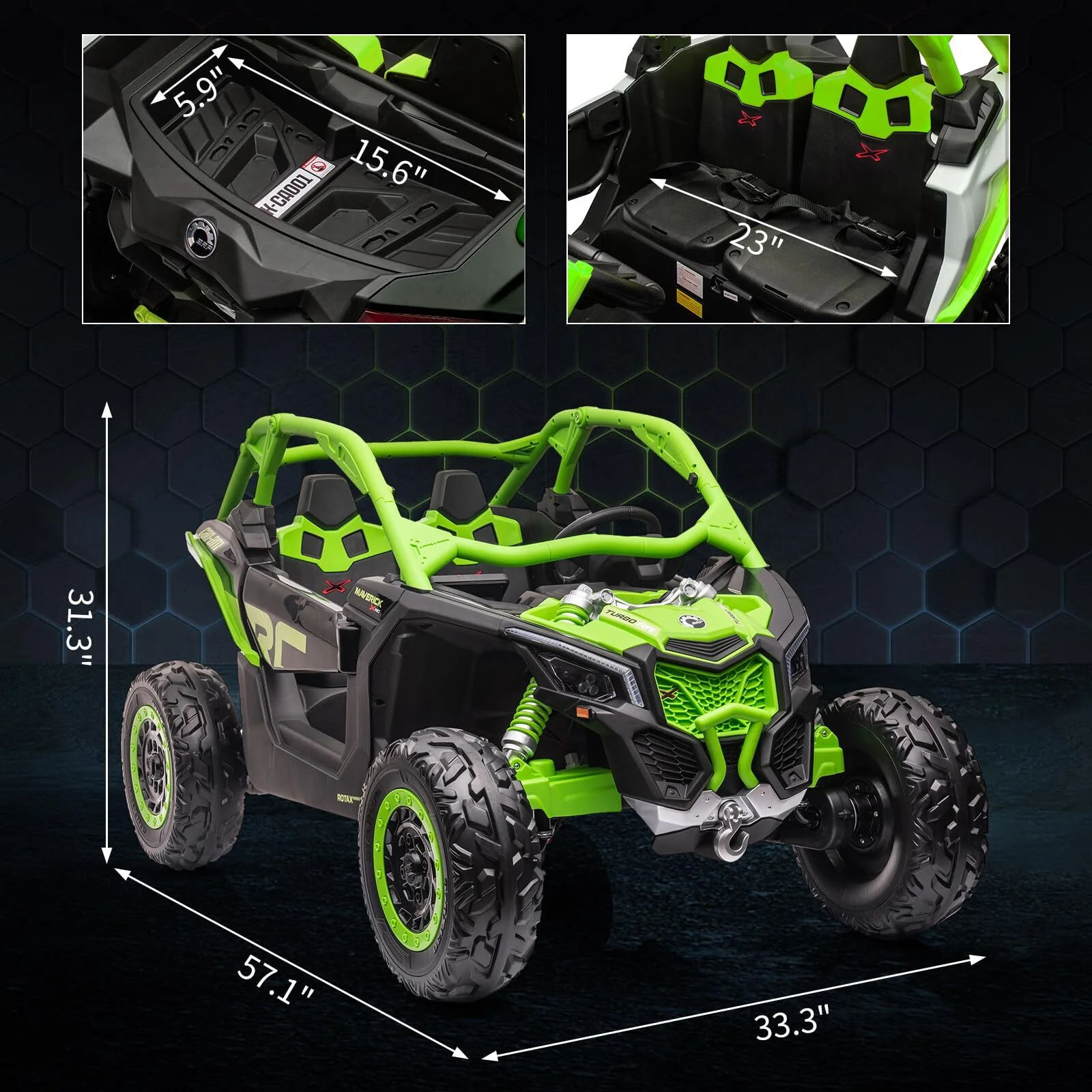 2-Seater 24V Ride-On UTV Toy Car with 4WD, 7AH Batteries, and 200W Motor - Image 5