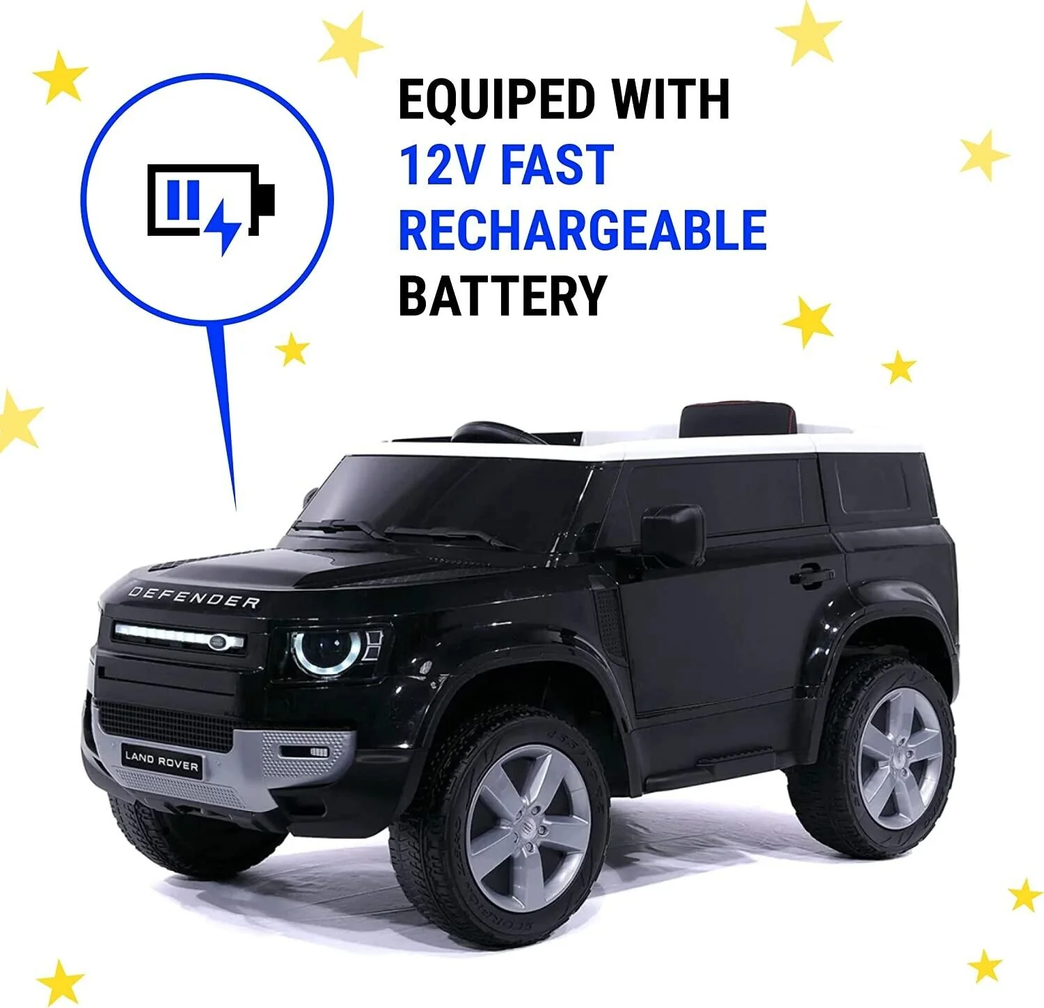 2023 Land Rover Defender Kids Ride-On Truck with Remote Control and 12V Battery - Image 7