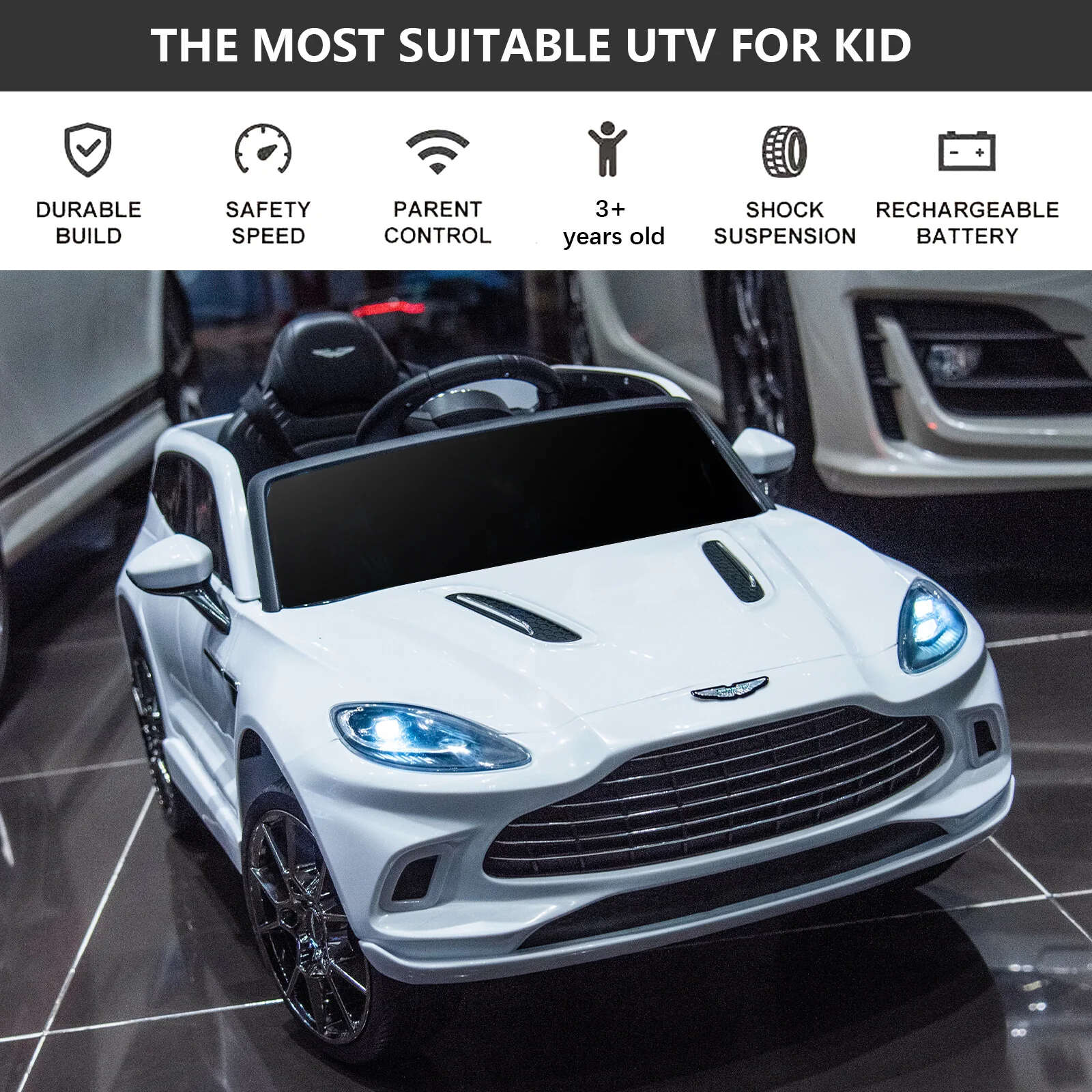 12V Dual-Drive Electric Ride-On Car for Kids with Battery Power, Remote Control, and Music - Image 15
