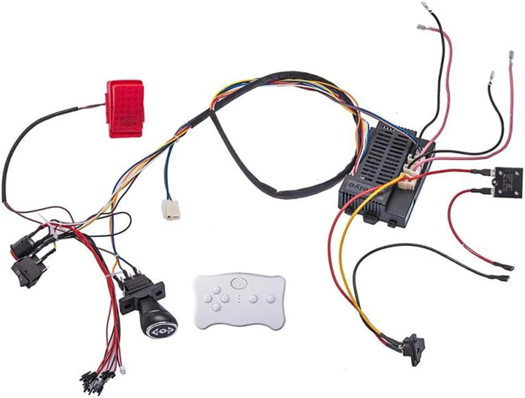24 Volt Children's Electric Car DIY Modification Kit with Wires, Switch, and Remote Control - Image 2