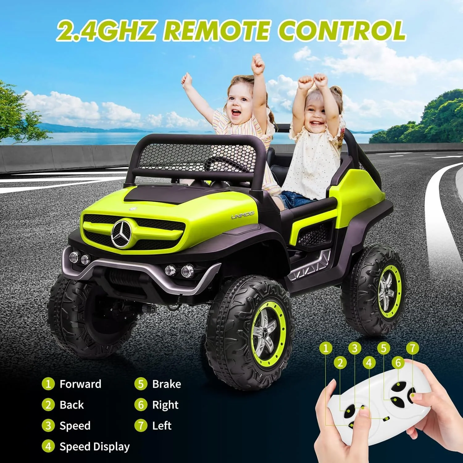 24V 2-Seater Electric Ride-On Truck for Kids with Remote Control - Image 2