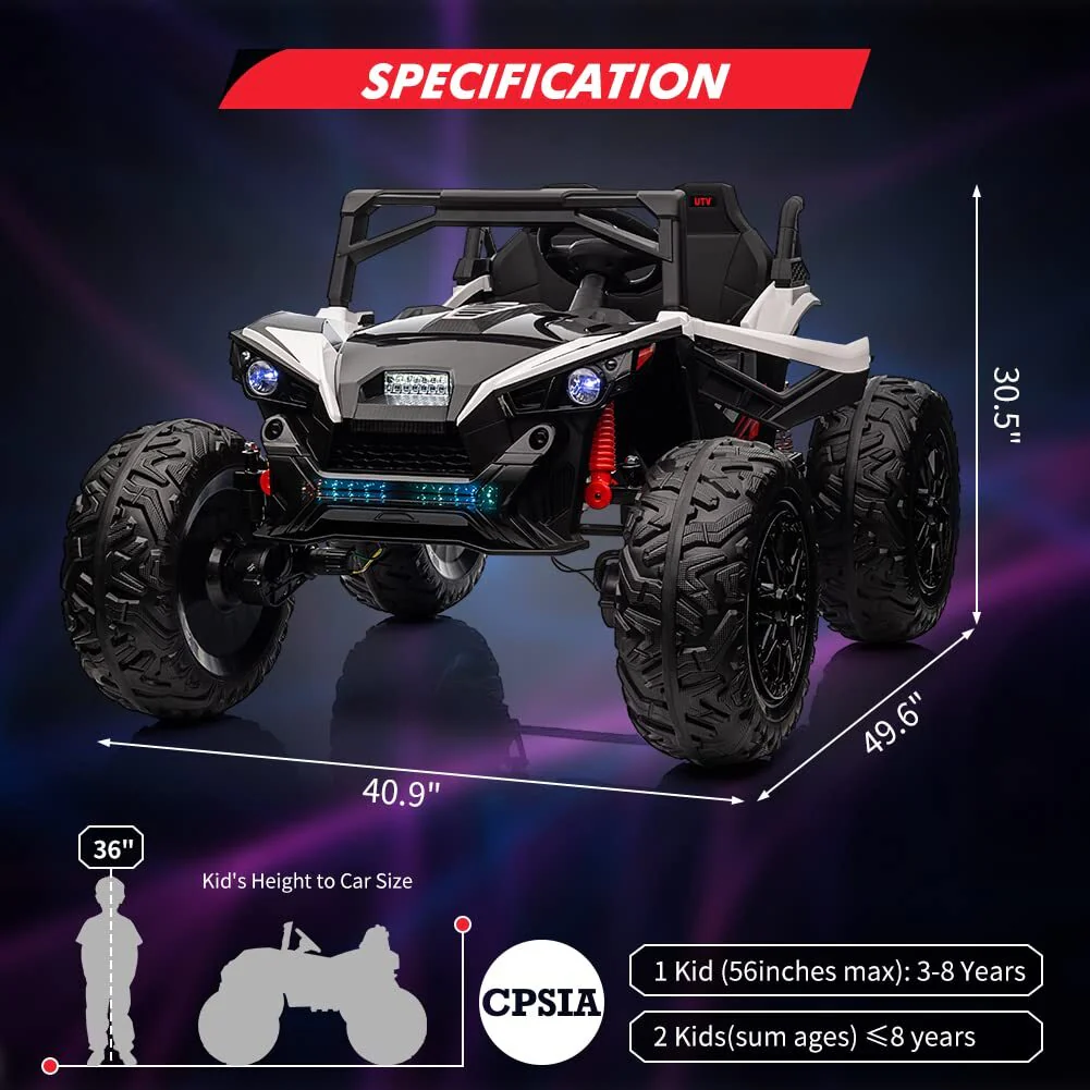 24V 400W Kids 2-Seat Electric Off-Road UTV Ride-On Car with Remote Control - Image 13