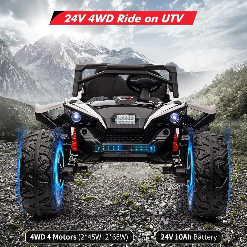 24V 400W Kids 2-Seat Electric Off-Road UTV Ride-On Car with Remote Control - Image 14