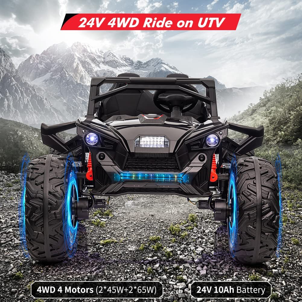 24V 400W Kids 2-Seat Electric Off-Road UTV Ride-On Car with Remote Control - Image 4