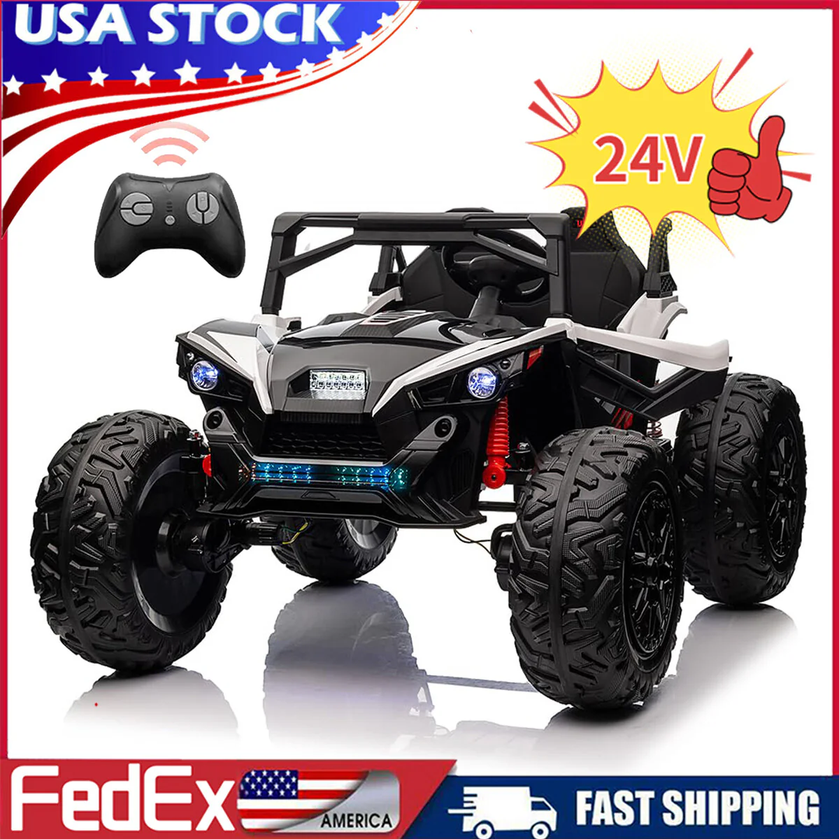 24V 400W Kids 2-Seat Electric Off-Road UTV Ride-On Car with Remote Control - Image 8