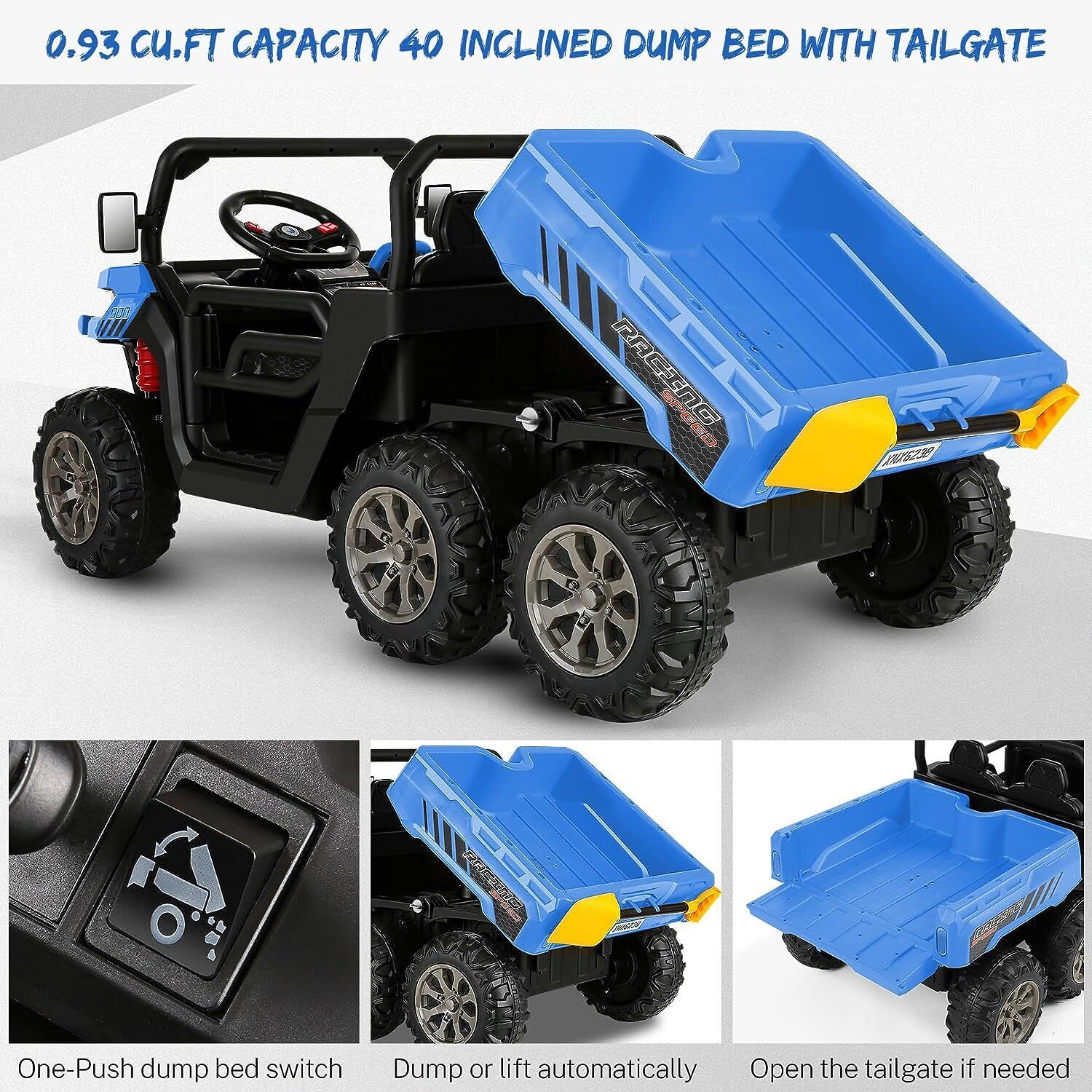24V 4WD Kids Electric Car with Remote Control and Dump Bed - 2 Seater Ride-On Vehicle - Image 17