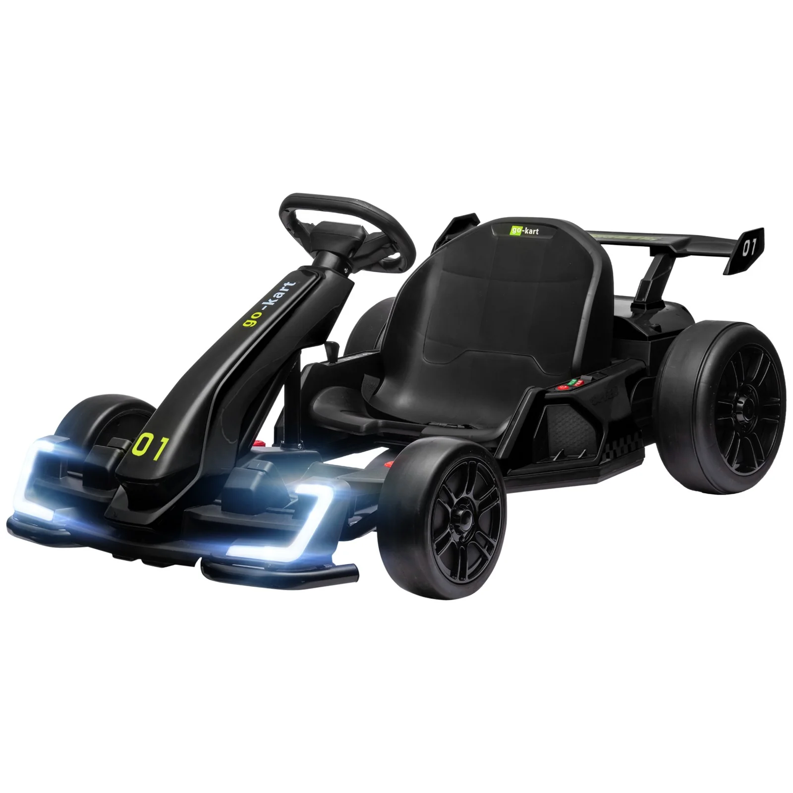 24V Electric Go-Kart with Adjustable Seat and 7.5 MPH Speed, Slow Start, Black - Image 4
