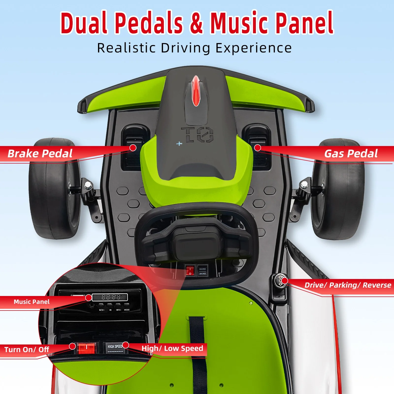 24V 7Ah Electric Ride-On Drift Go-Kart Race Car for Kids - Image 7