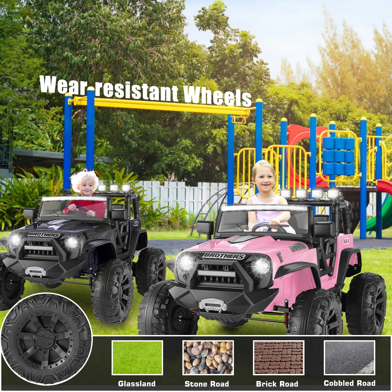 24V 9AH 2-Seater Kids Ride-On Truck Car with Remote Control, 3-Speed, Dual 200W Motors - Image 21