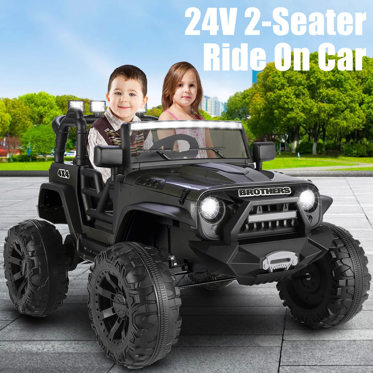 24V 9AH 2-Seater Kids Ride-On Truck Car with Remote Control, 3-Speed, Dual 200W Motors - Image 24
