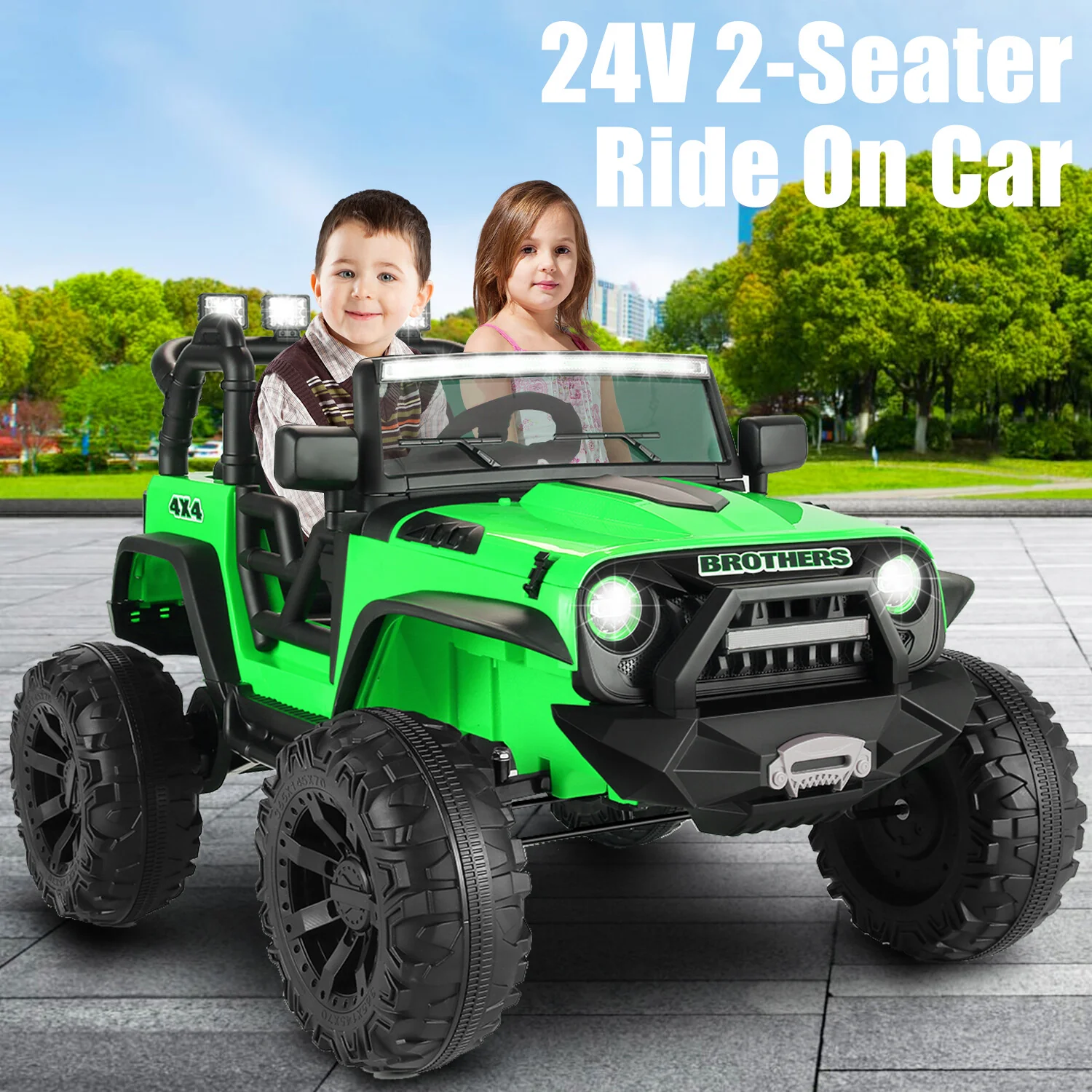 24V 9AH 2-Seater Kids Ride-On Truck Car with Remote Control, 3-Speed, Dual 200W Motors - Image 28