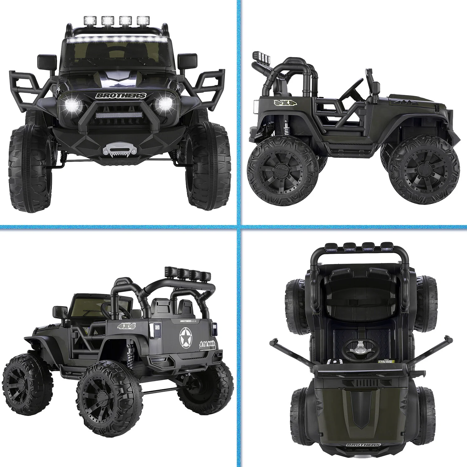 24V 9AH 2-Seater Kids Ride-On Truck Car with Remote Control, 3-Speed, Dual 200W Motors - Image 46