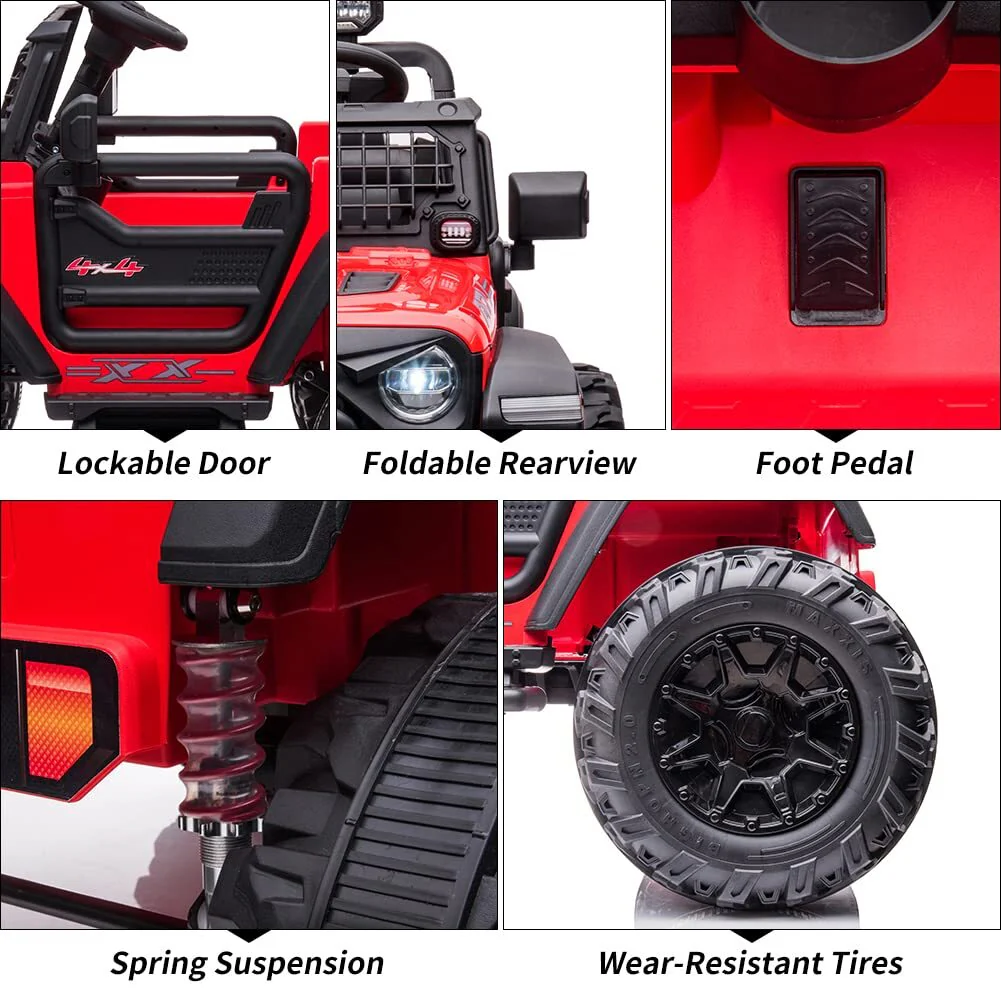 24V 9Ah 2-Seater Kids Ride-On Truck with Remote Control, MP3, USB Port, and Bright Lights - Image 3