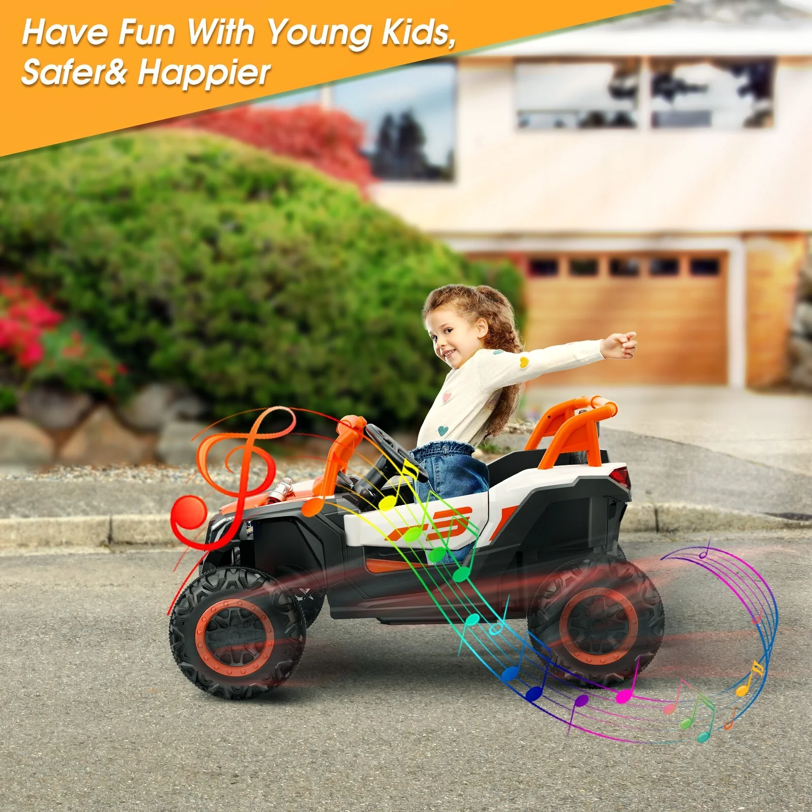 24V Children's 2-Seater Ride-On UTV with Remote Control, Bluetooth, and LED Lights - Image 17