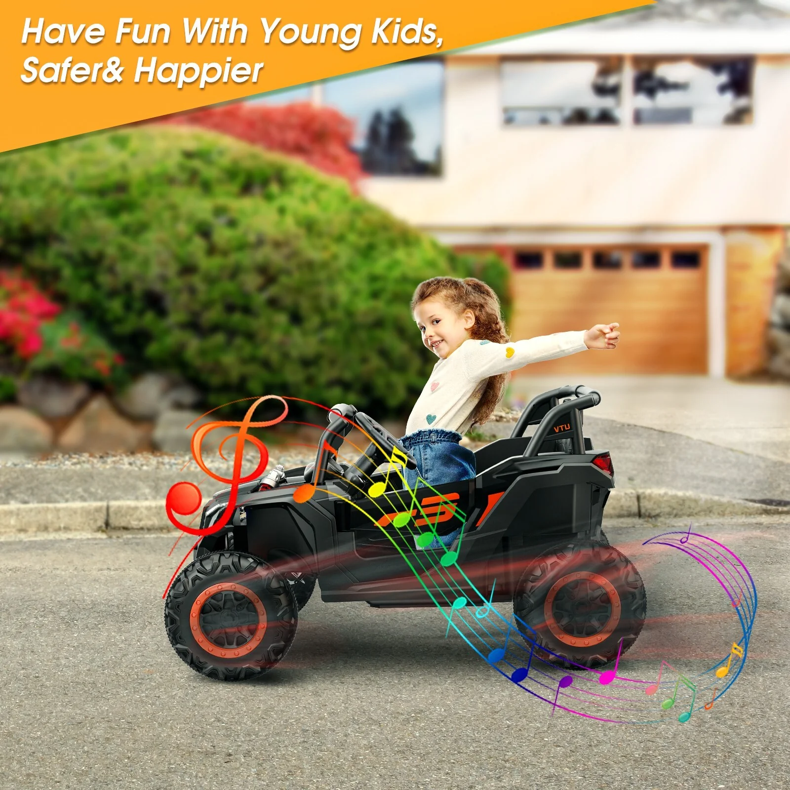 24V Children's 2-Seater Ride-On UTV with Remote Control, Bluetooth, and LED Lights - Image 6