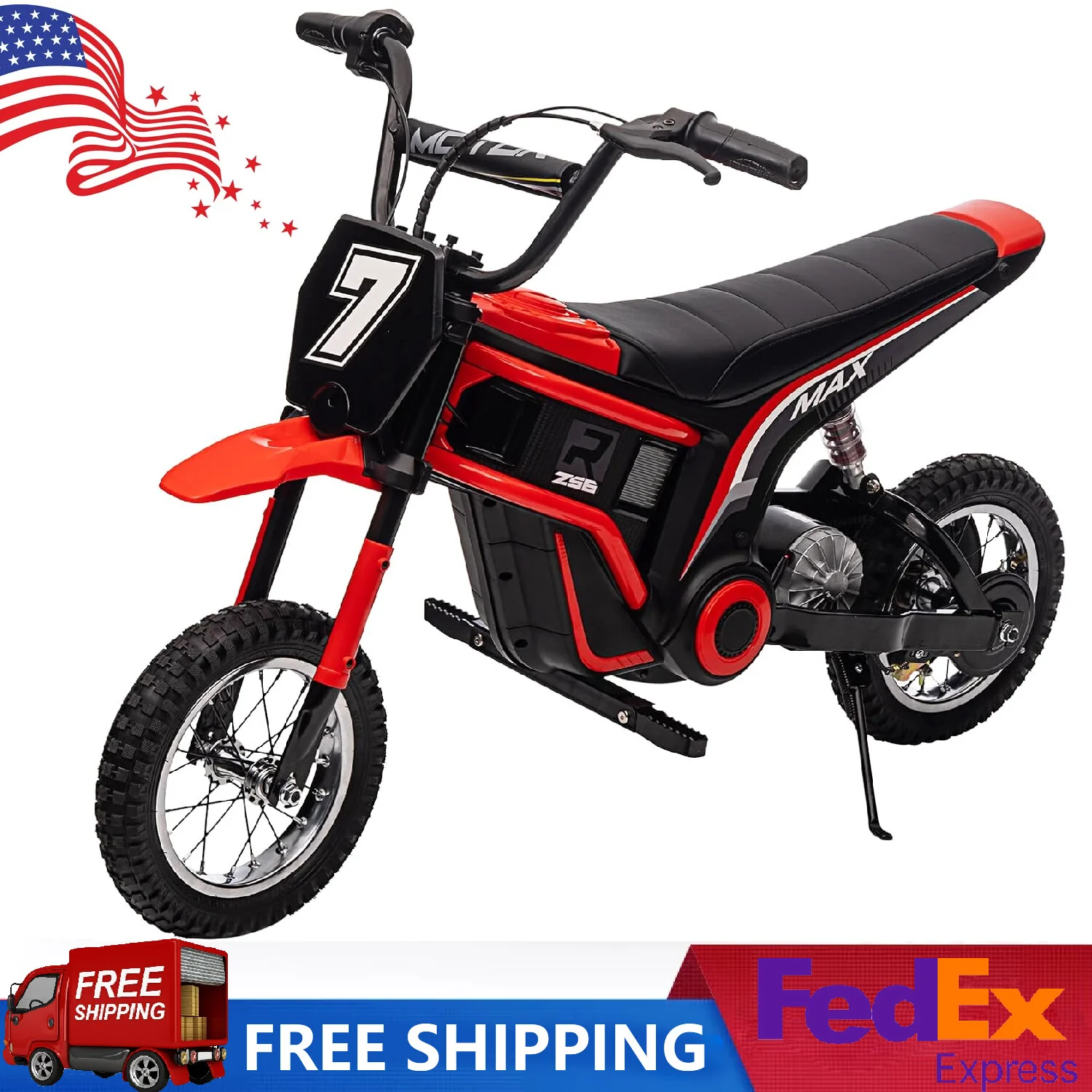 24V Kids Electric Ride-On Dirt Bike with LED Lights Off-Road Motocross Motorcycle Toy - Image 12
