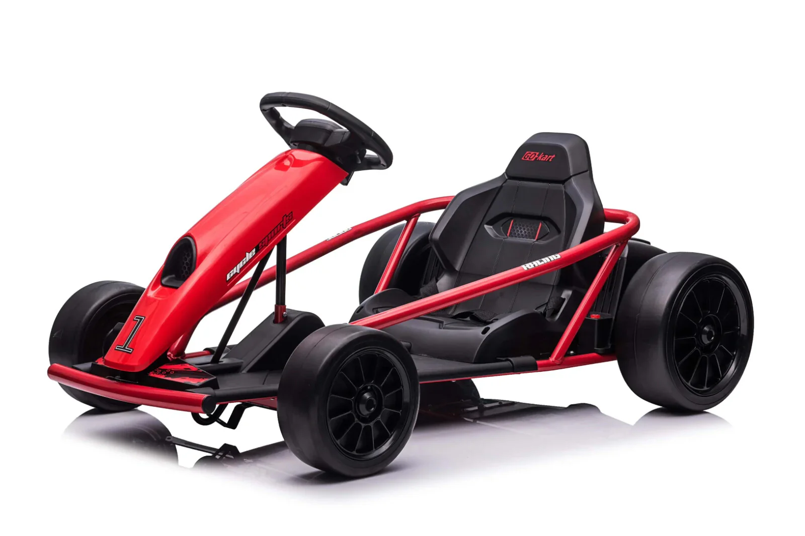 24V Red Drift Go-Kart with Electric Motor - Image 2
