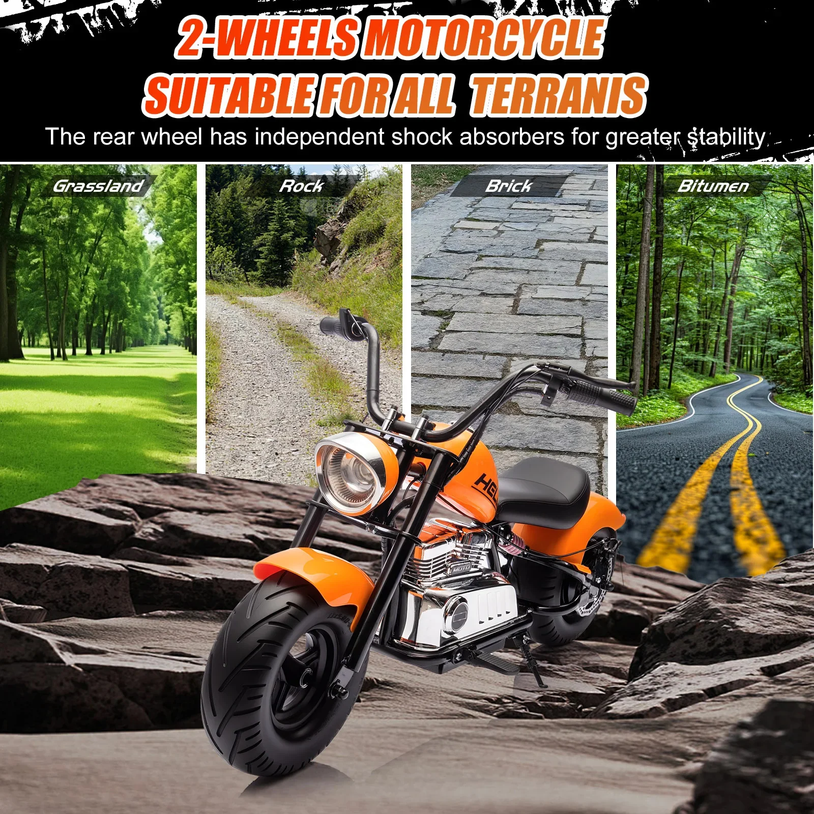 24V Electric Dirt Bike for Kids 8+ Two-Wheel Motorcycle with Handbrake - Image 5