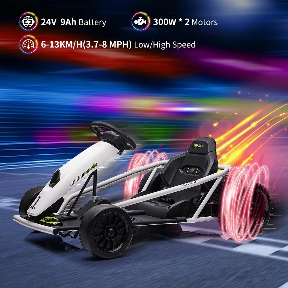 24V Electric Go-Kart for Kids High-Speed Drifting Ride-On Racing Car Toy - Image 8