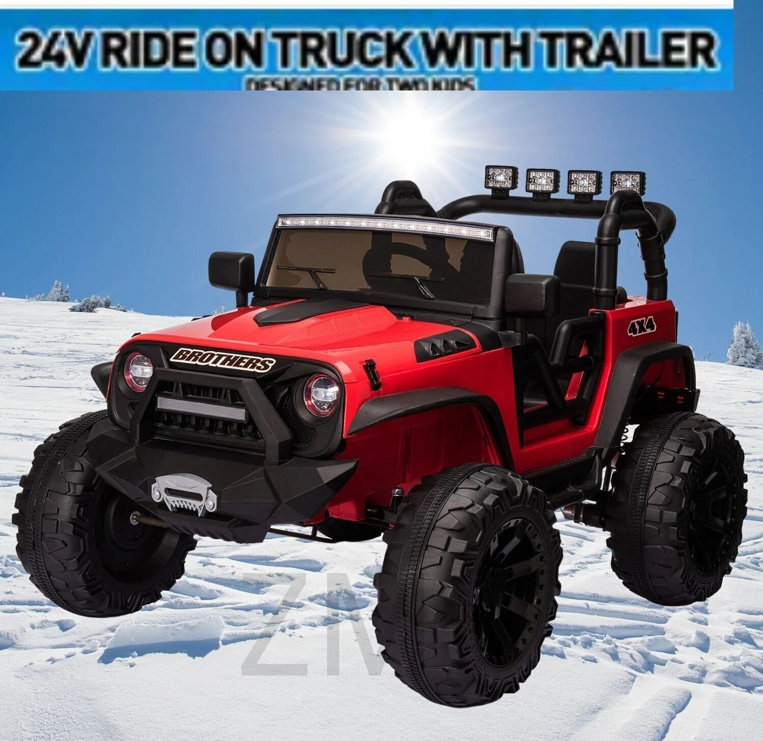 24V Electric Kids Ride On Jeep with Remote Control, USB, and Bluetooth Connectivity - Image 2