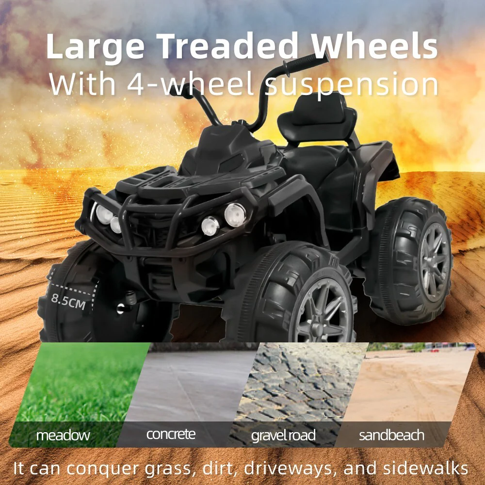 24V Kids Off-Road 4 Wheeler ATV Quad Ride-On Toy Car with 6 MPH Max Speed, LED Lights, and MP3 Player - Image 6
