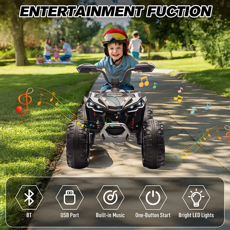 24V Kids Electric 4-Wheeler Ride-On Toy XXL Size ATV Car - Image 5