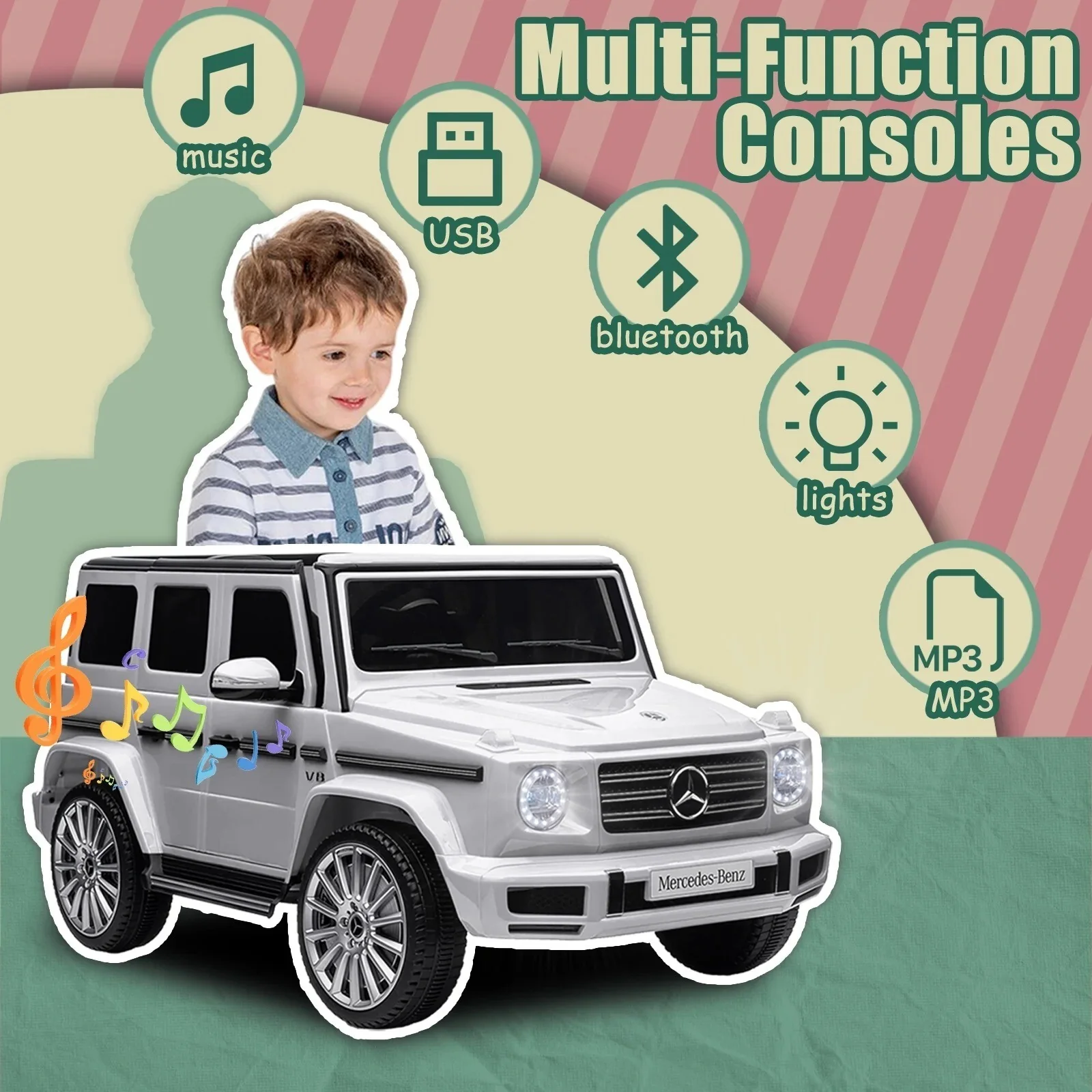 24V Kids Electric Ride-On Car Licensed Mercedes-Benz G500 with Remote Control - Image 5