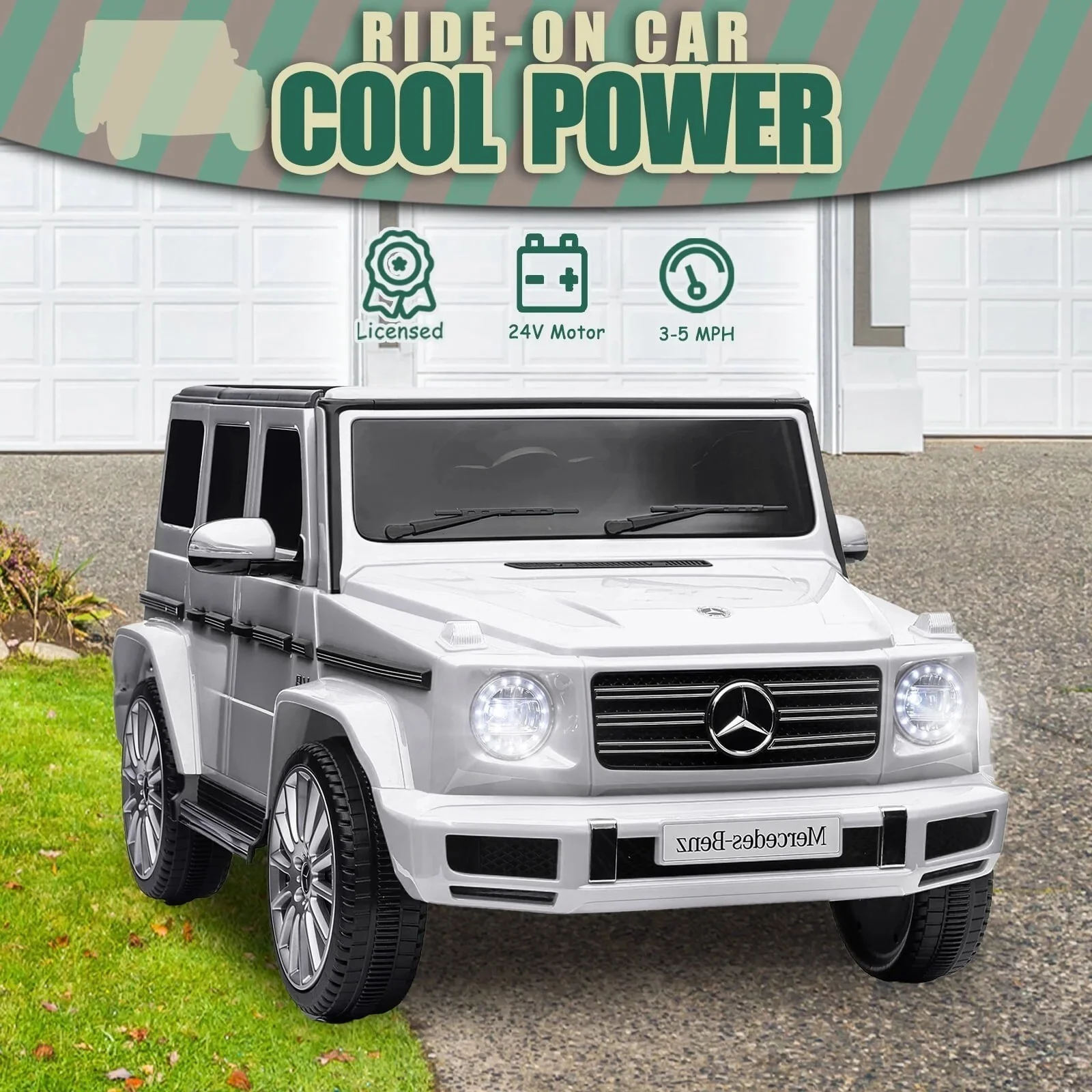 24V Kids Electric Ride-On Car Licensed Mercedes-Benz G500 with Remote Control - Image 7