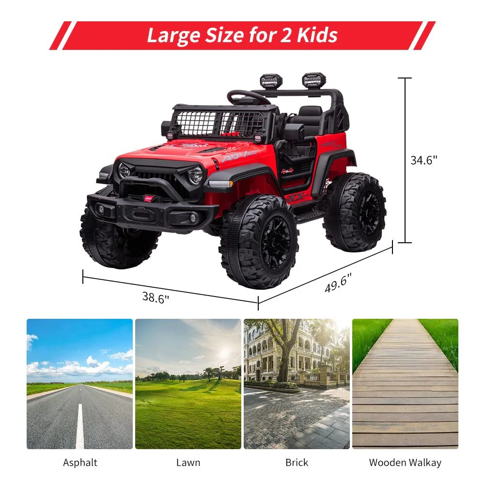 24V Kids Ride-On Car with Remote Control, 2 Seats, Extra Large 20" Wide Seat - Image 7