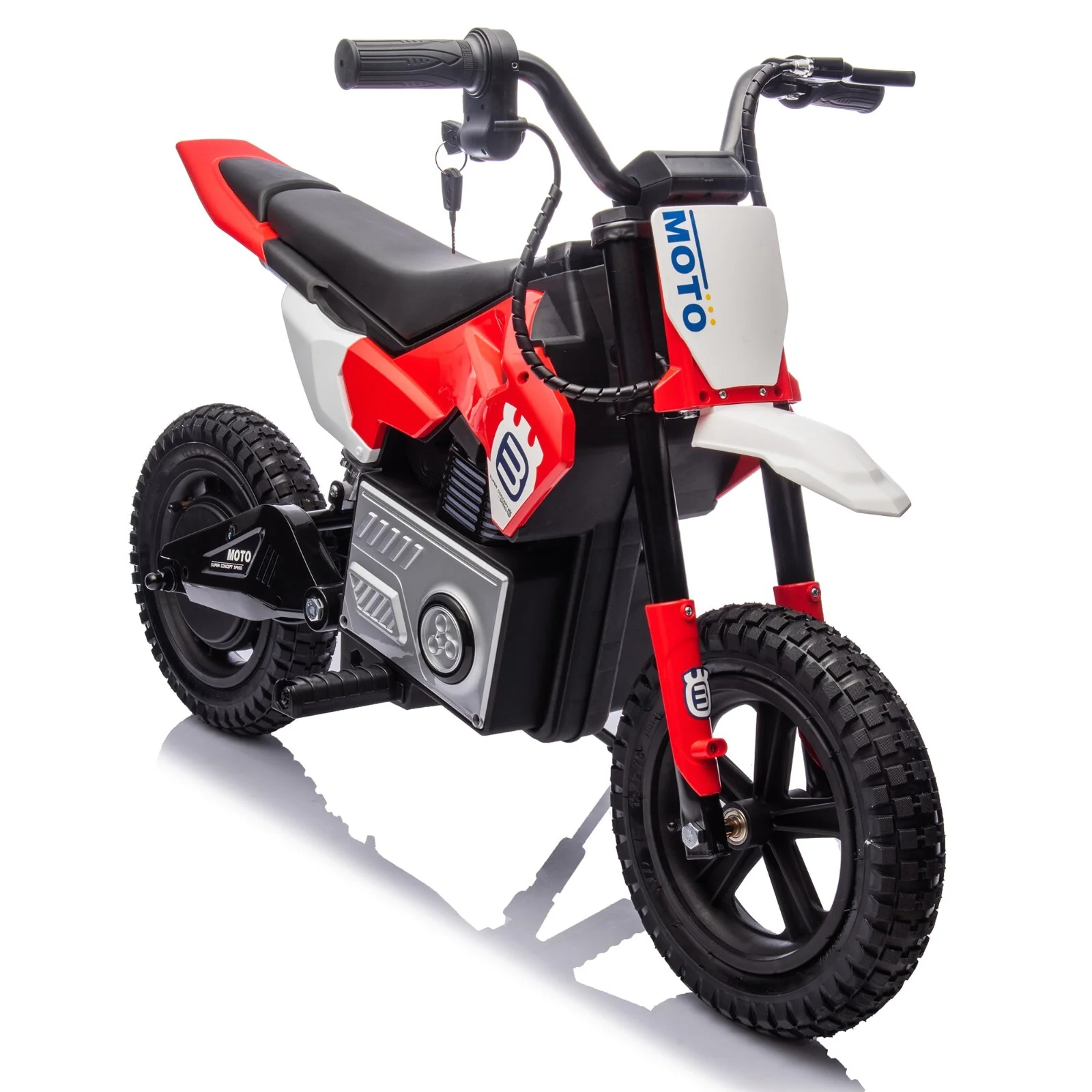 24V Kids Ride-On Electric Motocross Motorcycle Toy Red with Adjustable Speeds 3.1-9.3 MPH - Image 5