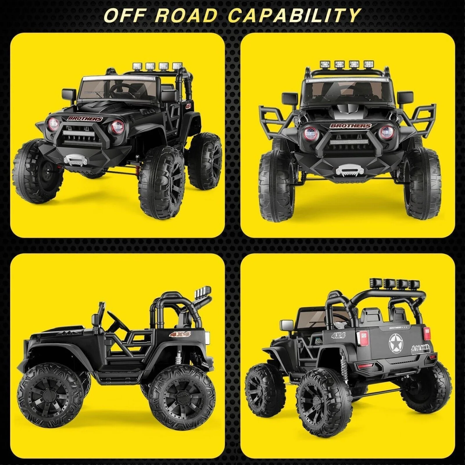 24V Electric Kids Ride-On Jeep Truck Car with 2 Seats, 400W Motor, LED Lights, and Music - Image 34