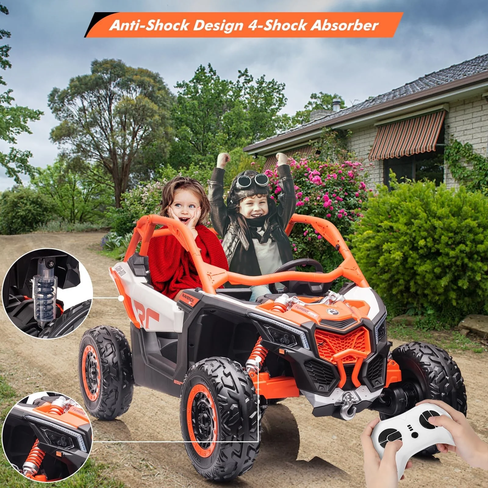 24V Electric Kids Ride-On 4-Wheeler UTV Car with Remote Control Off-Road Toy - Image 6