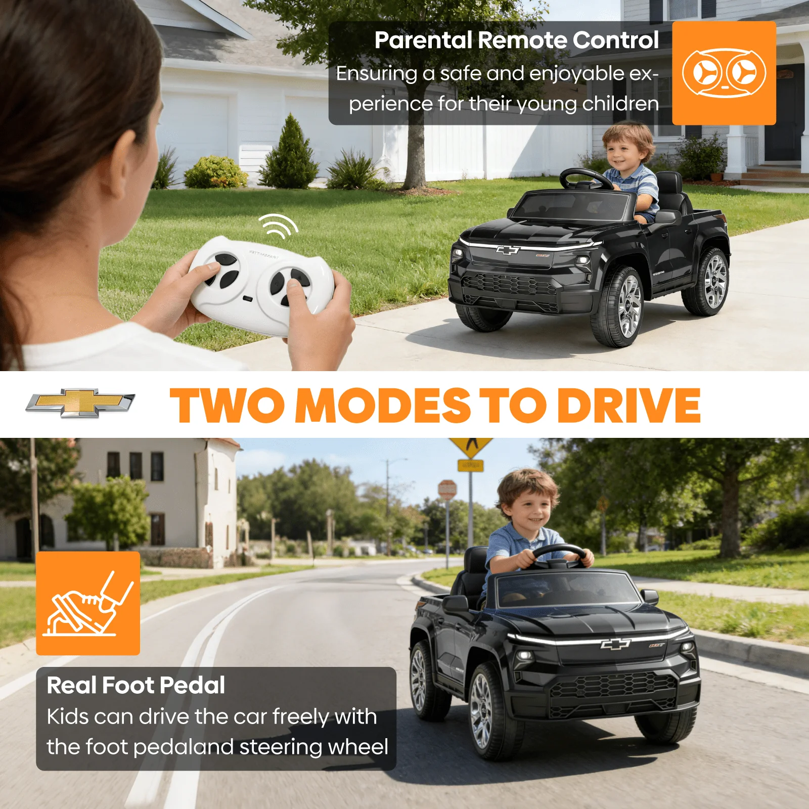 24V Licensed Chevrolet Silverado Electric Ride-On Truck with Remote Control for Kids - Image 40