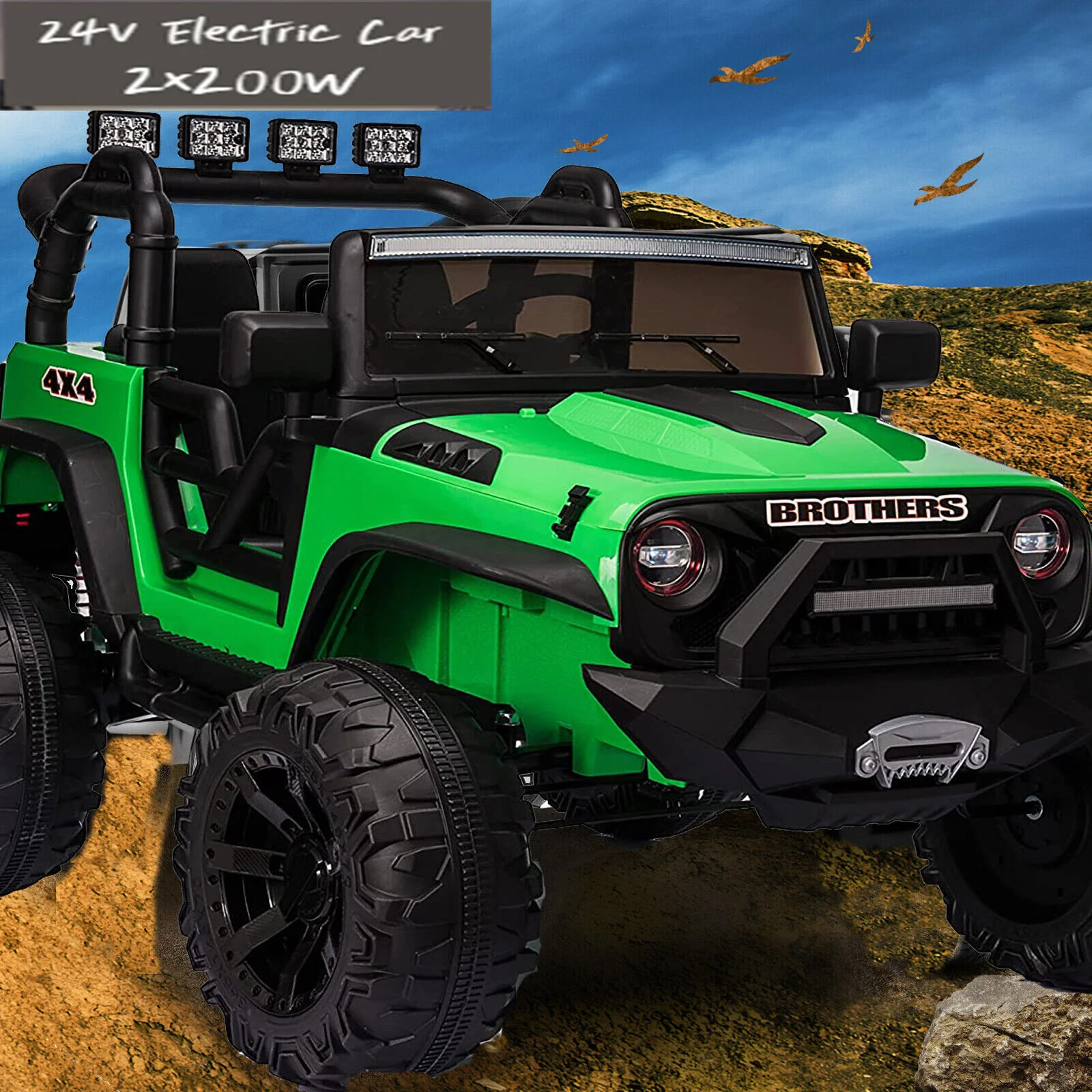 24V Electric 4x4 Off-Road Ride-On Car for Kids with 400W Motor and Remote Control - Image 3