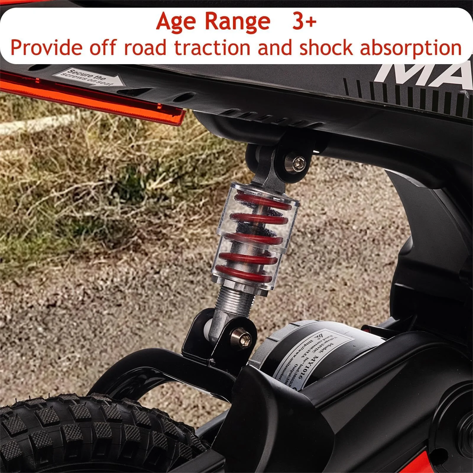 24V Electric Ride-On Dirt Bike for Kids Off-Road Motorcycle with 2 Speeds - Image 6