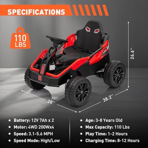 24V Battery-Powered Electric Ride-On Car with Parent Remote for Kids Ages 3+ - Image 10