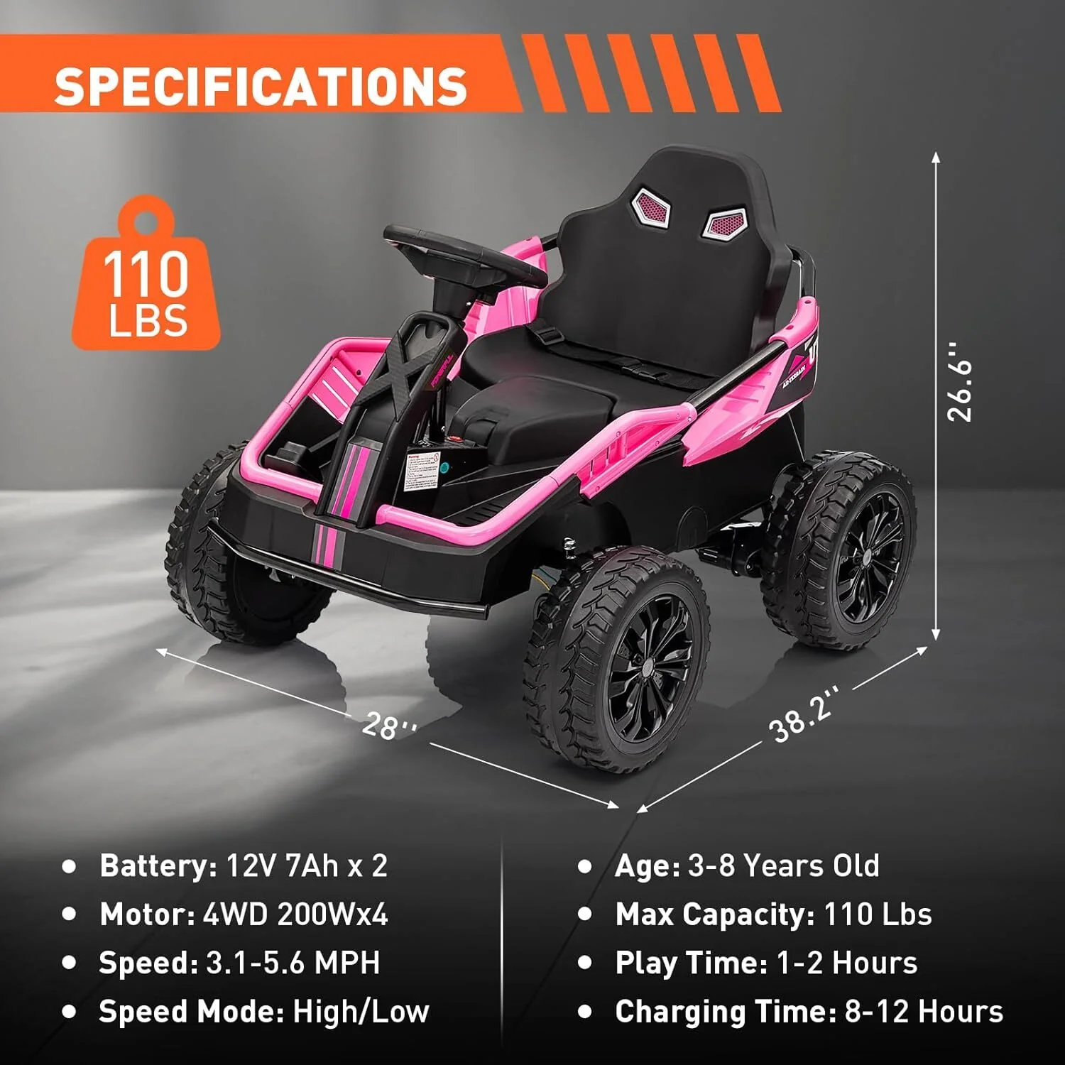 24V Battery-Powered Electric Ride-On Car with Parent Remote for Kids Ages 3+ - Image 7