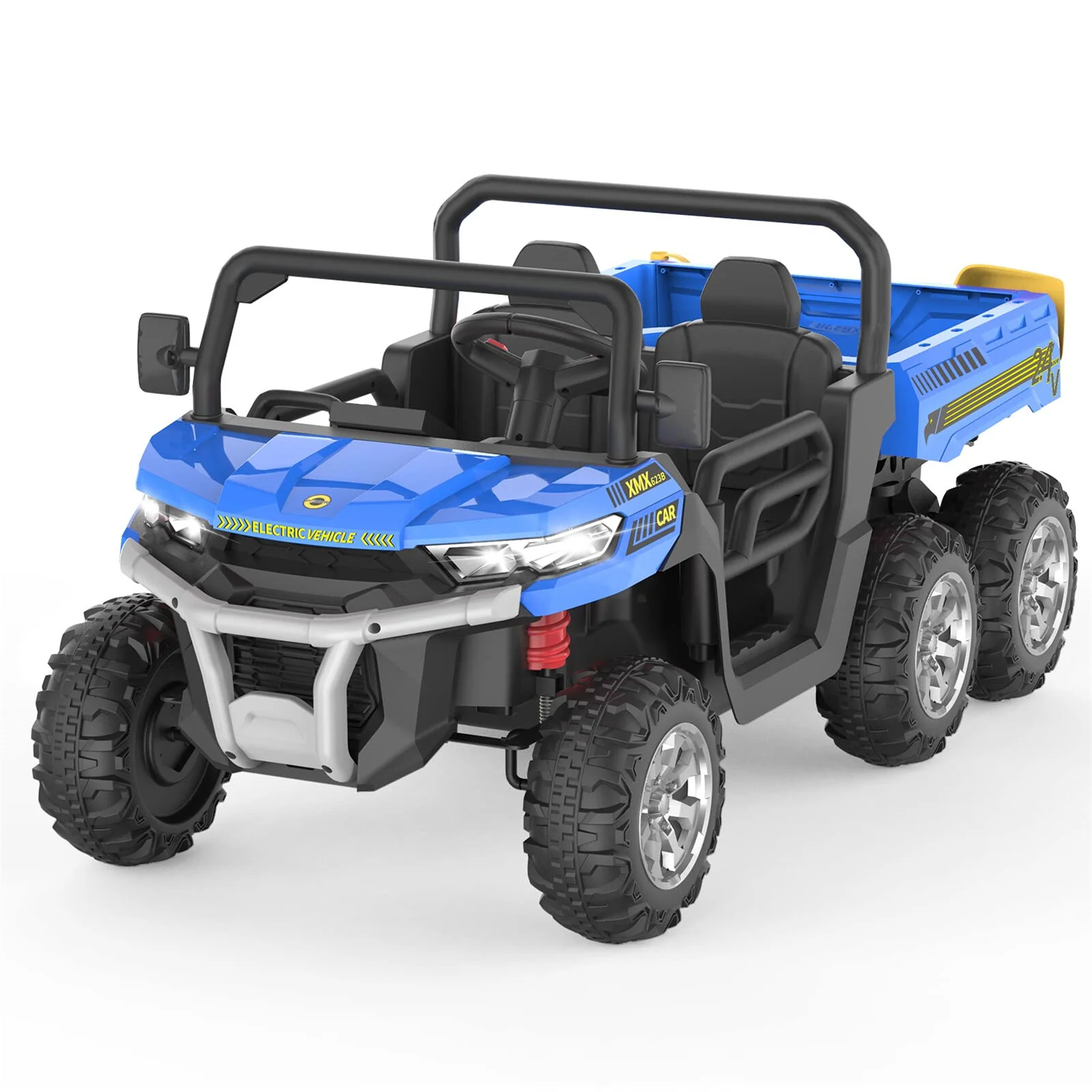 24V Ride-On Toy Truck with Dump Bed, Remote Control, 4WD Power, 6 Wheels, 2-Seater for Kids - Image 2