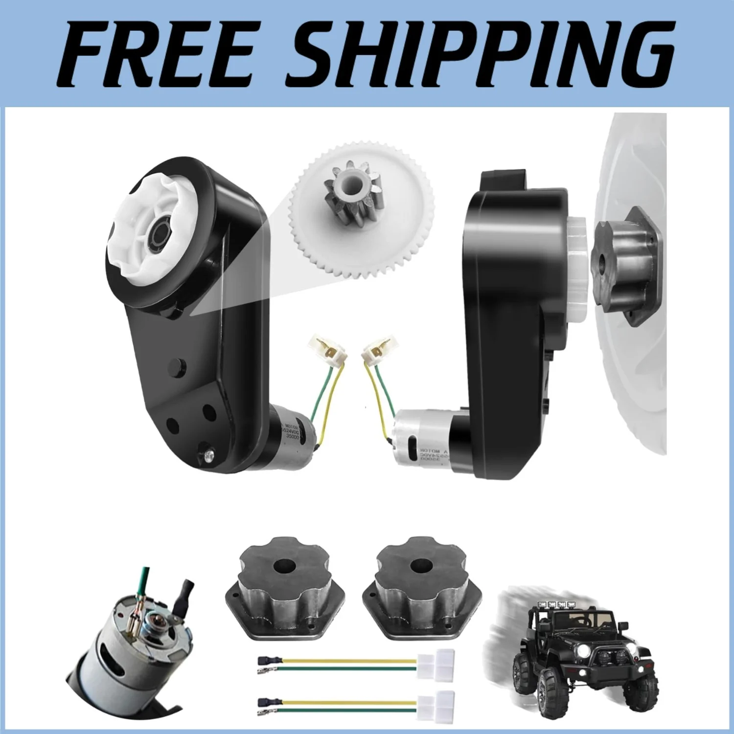 24V RS555 Dual Motor Gearbox 35000RPM with Accessories for Toy Car Upgrade - Image 10