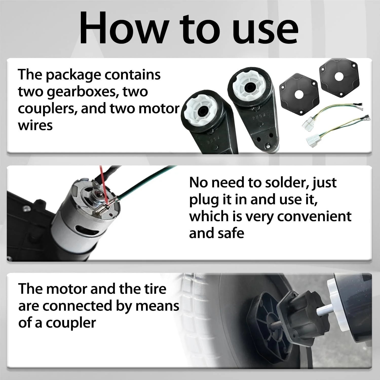24V RS555 Dual Motor Gearbox 35000RPM with Accessories for Toy Car Upgrade - Image 7