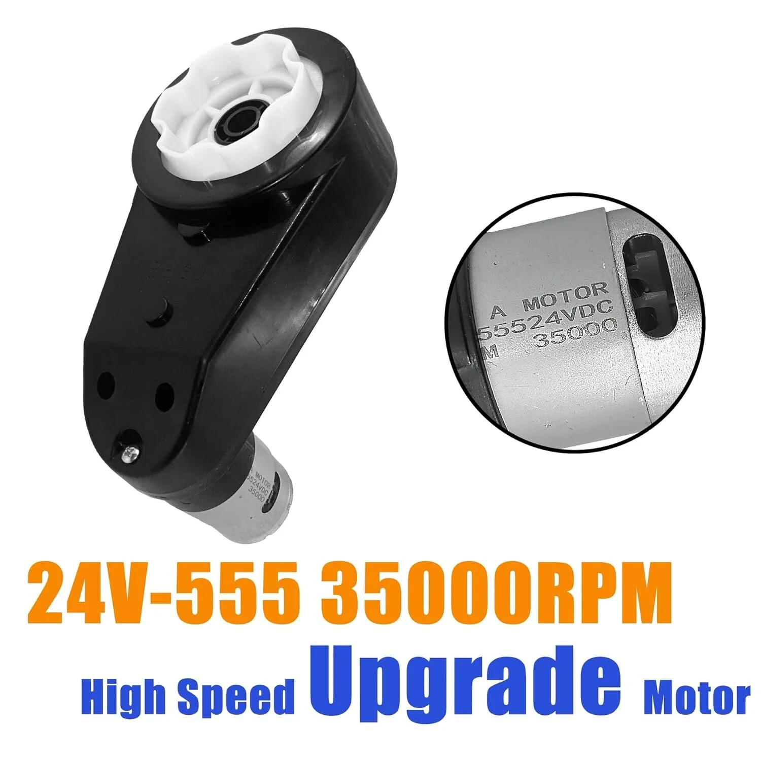 2PCS 24V RS555 High-Speed 35000RPM Motor with Gearbox for Power Wheels Kids - Image 3