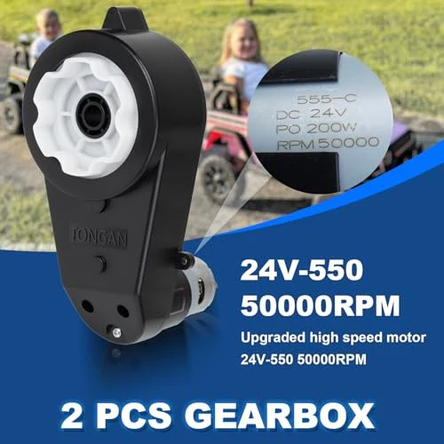 24V RS555 High-Speed Motor Gearbox Set - 50000RPM for Power Wheels - Image 6
