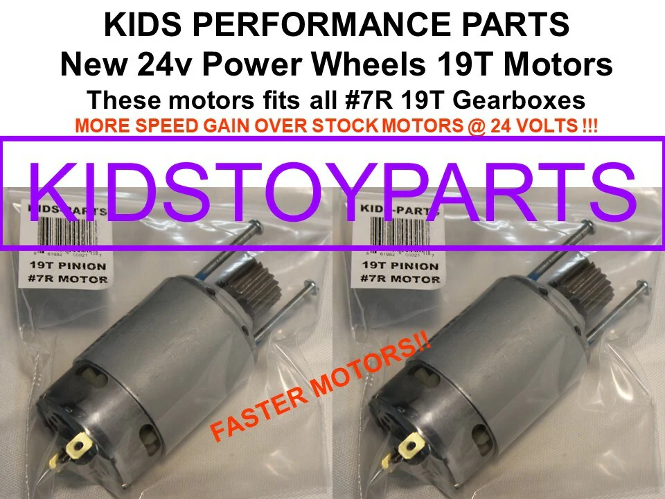 2X 24V 19T Dynatrax Motors Compatible with Power Wheels Wrangler Jeeps