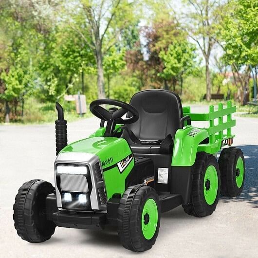 3-Gear-Shift Ground Loader Tractor for Kids 3+ Years - Green - Image 3