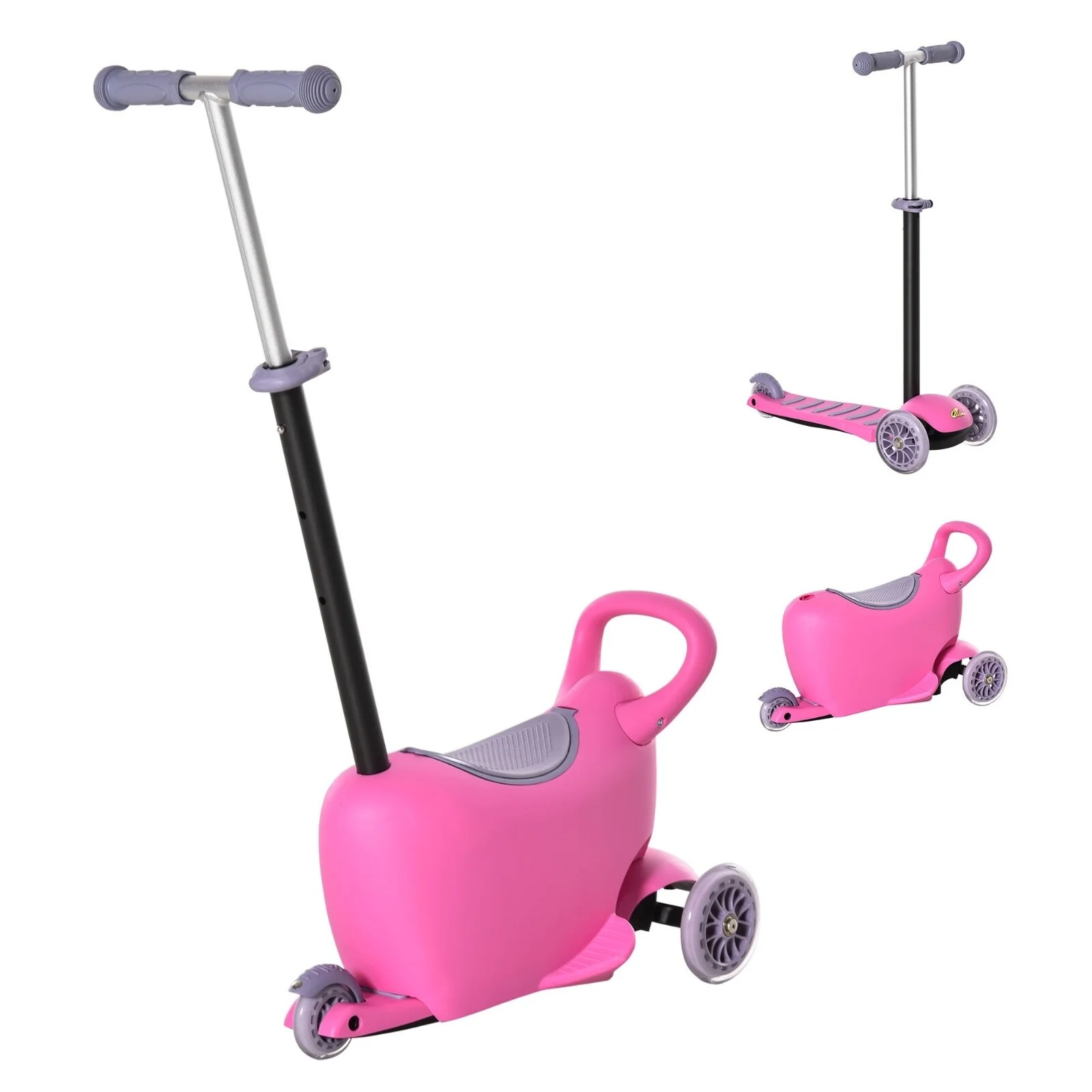 3-in-1 Kids Ride-On Push Car Scooter Sliding Walker with Adjustable Handlebar - Image 8
