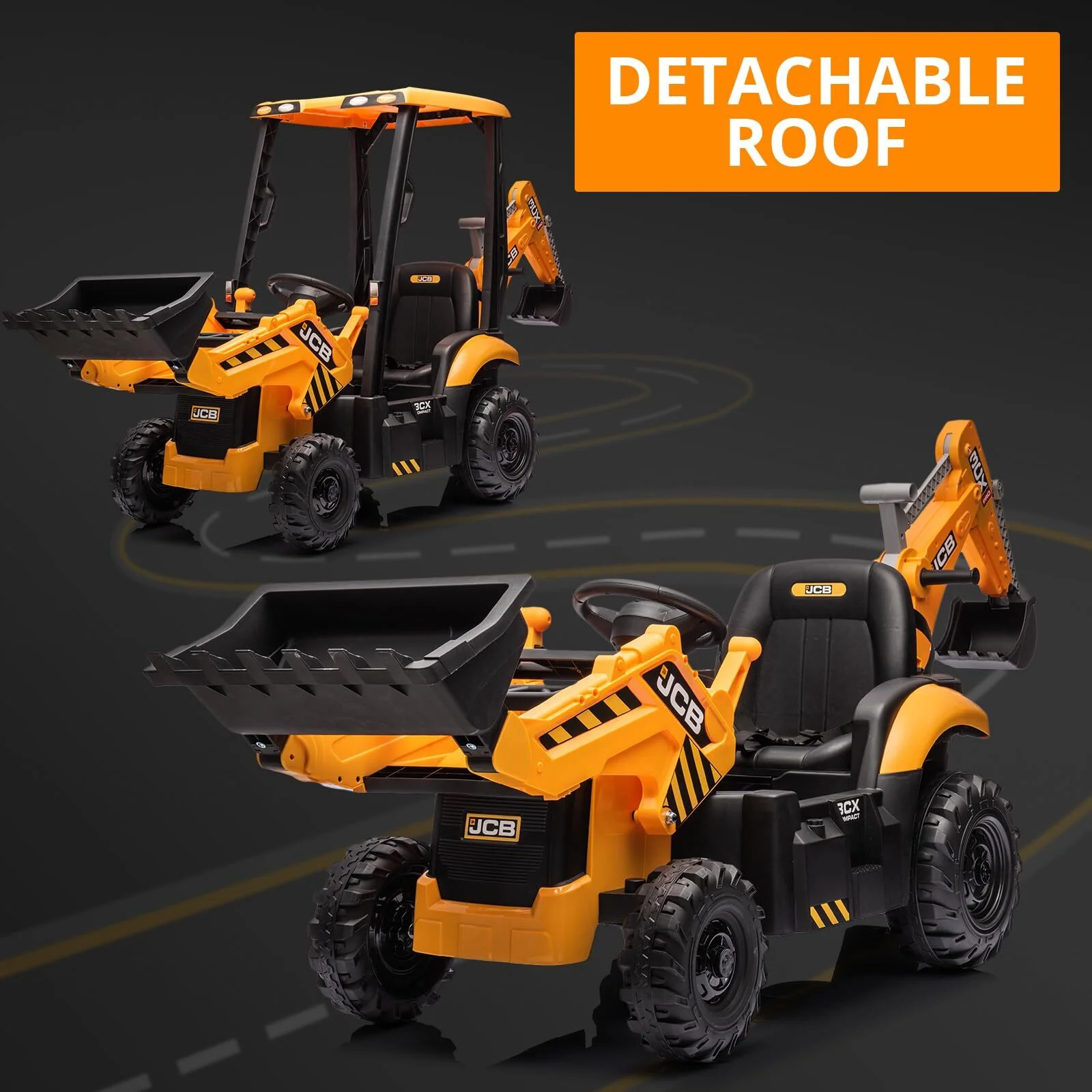 12V Kids Electric Ride-On Excavator with Front Loader and Digger Toy Vehicle - Image 20
