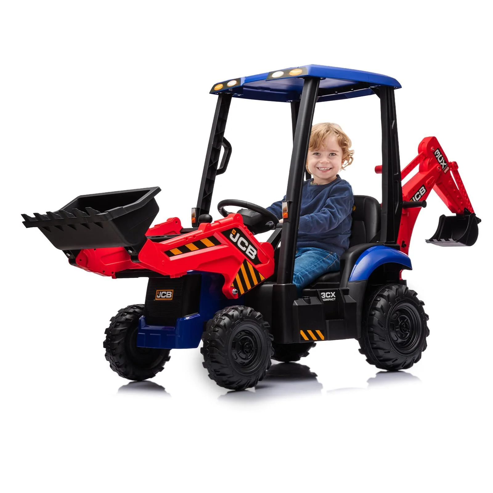 12V Kids Electric Ride-On Excavator with Front Loader and Digger Toy Vehicle - Image 21