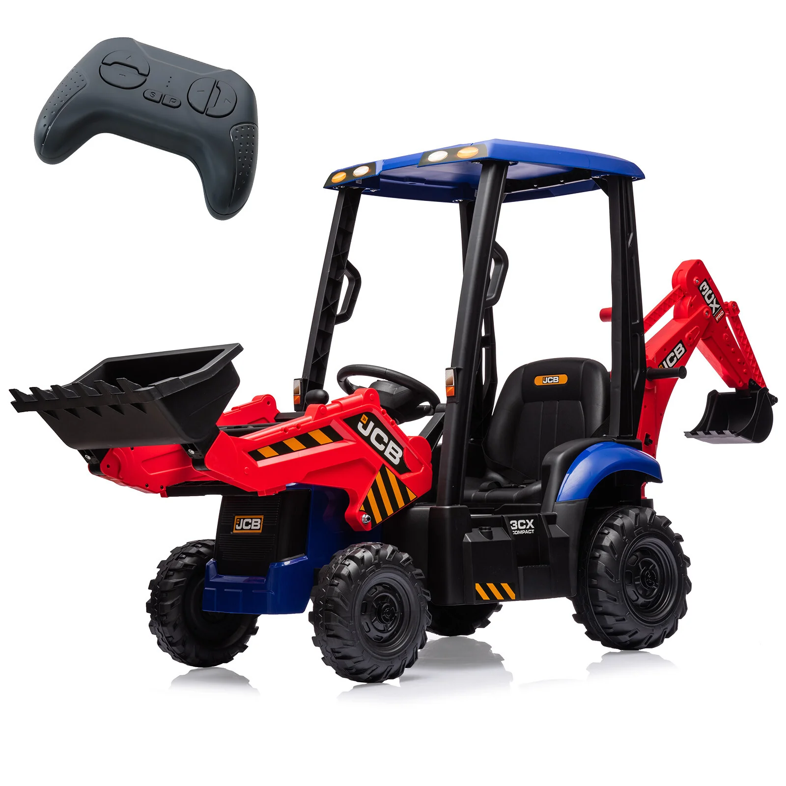 12V Kids Electric Ride-On Excavator with Front Loader and Digger Toy Vehicle - Image 8
