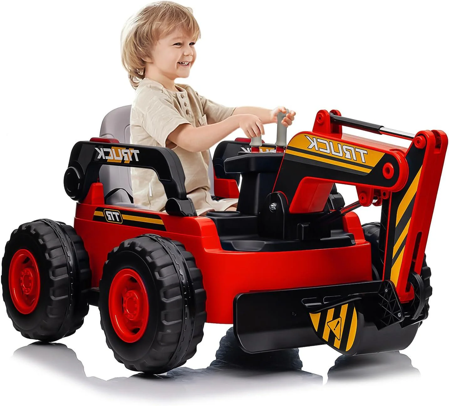 12V Battery-Powered 4WD Electric Excavator Toy Truck with Remote Control - Image 16